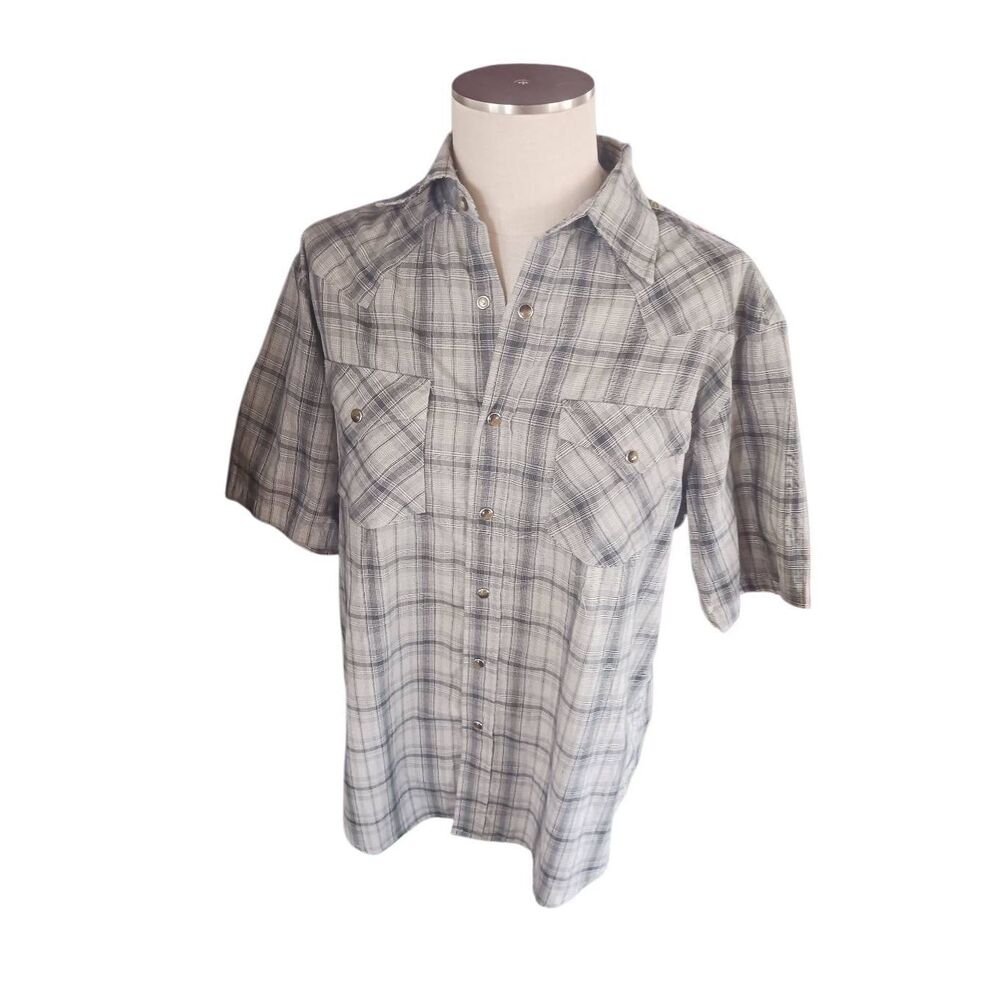 Pendleton pearl snap men's Plaid cream/ grey frontier shirt
